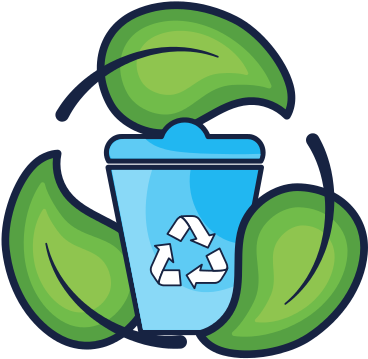 Recycle Bin With Natural Leaves Design - Cuidado Del Medio Ambiente Dibujos  - (550x550) Png Clipart Download