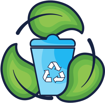 Recycle Bin With Natural Leaves Design - Cuidado Del Medio Ambiente Dibujos (550x550)