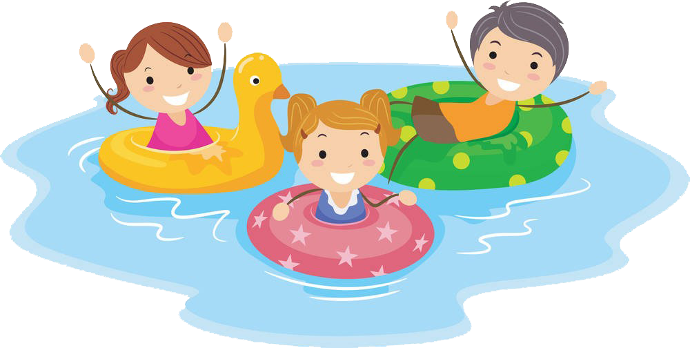 Swimming Pool Cartoon Child Clip Art - Children Swimming Clipart (1000x504)