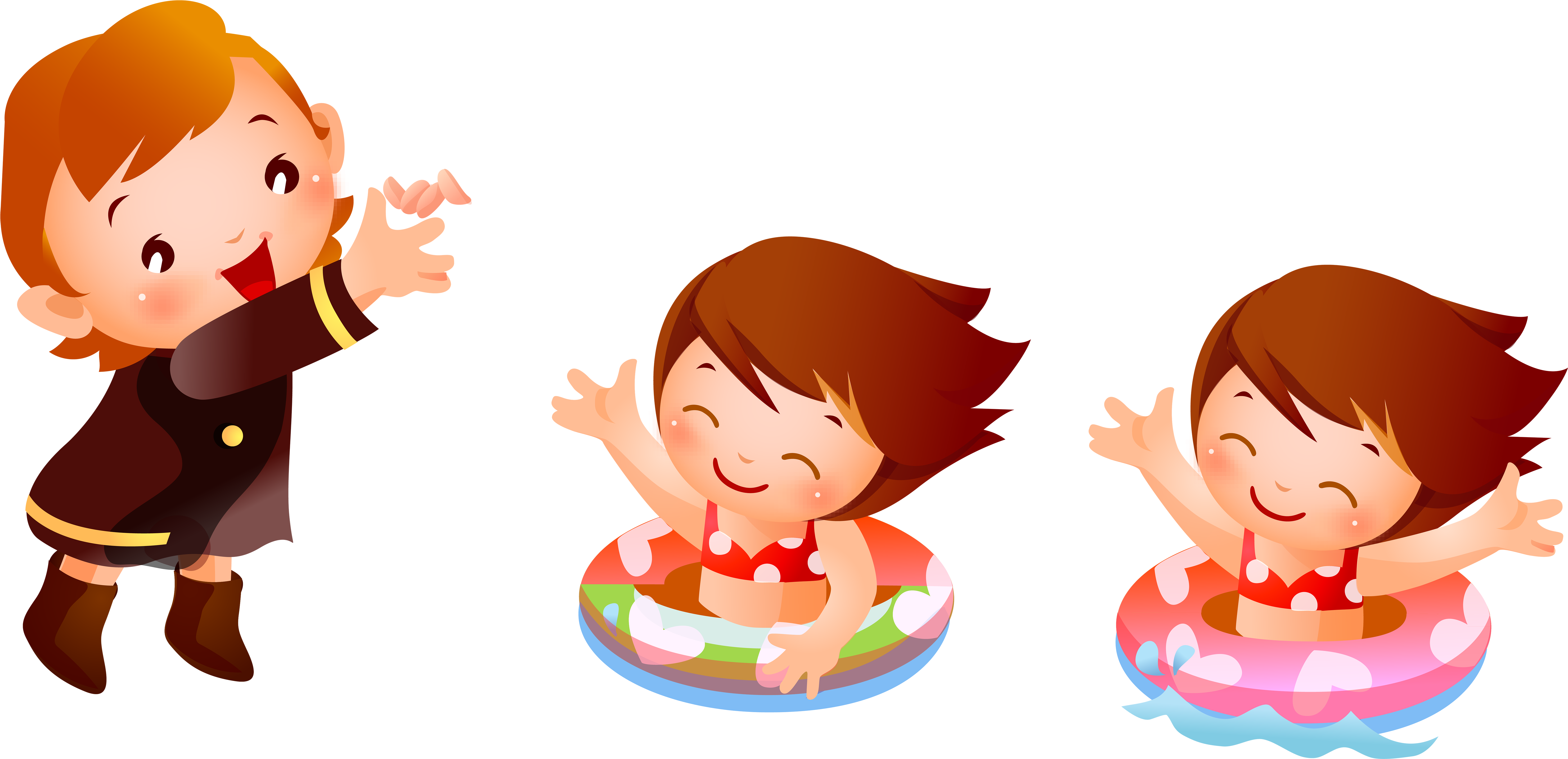 Child Swimming Cartoon - Child Swimming Png Transparent Cartoon (6000x3695)
