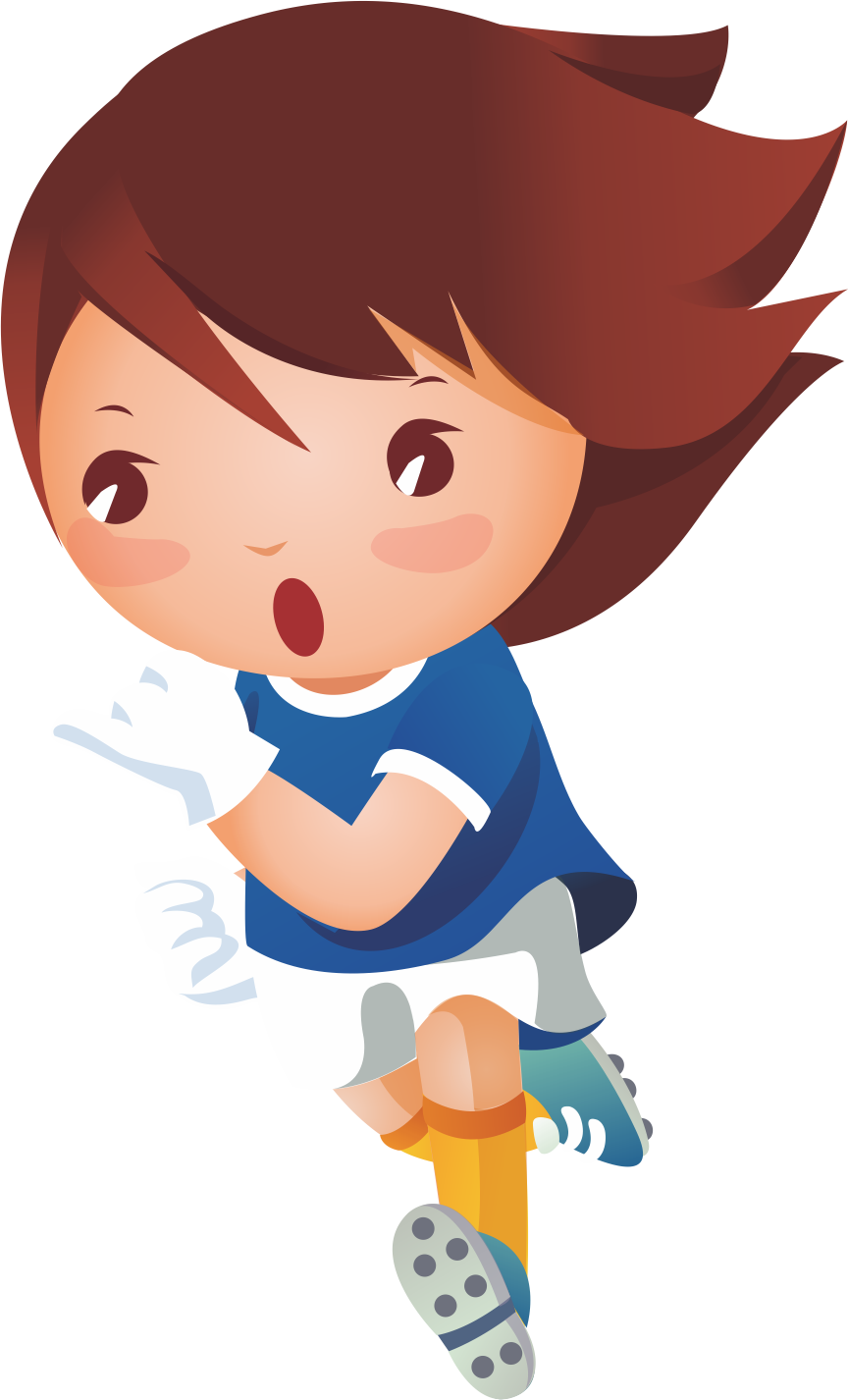 Girl Royalty-free Clip Art - Niños Corriendo Png (865x1426)