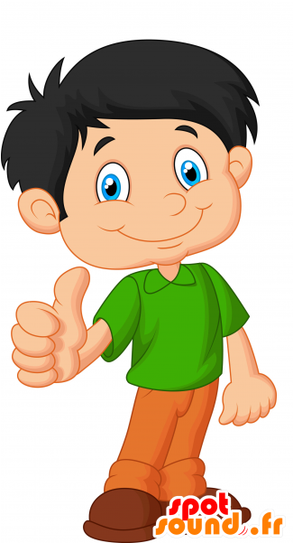 Mascot Child, Brown Boy, Cheerful - Animated Girl And Boy (600x600)