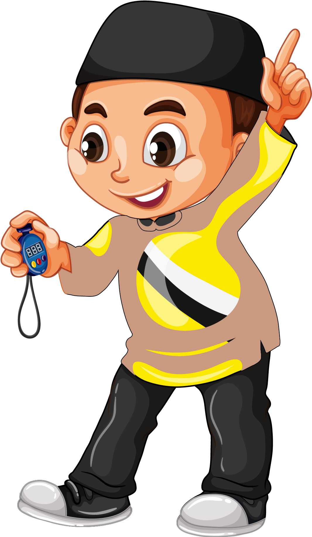 Muslim Islam Clip Art - Cartoon Holding Stopwatch (1499x1993)