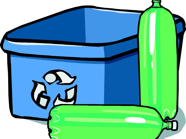 Plastic Bottles Clipart Recyling - Cartoon Recycling Bin (640x480)