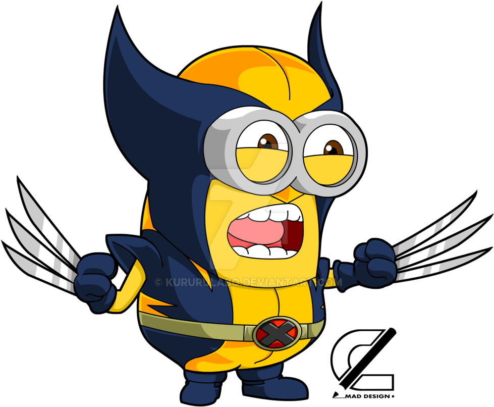 Wolverine By Kururulabo Wolverine By Kururulabo - Minion Marvel Png (1024x843)