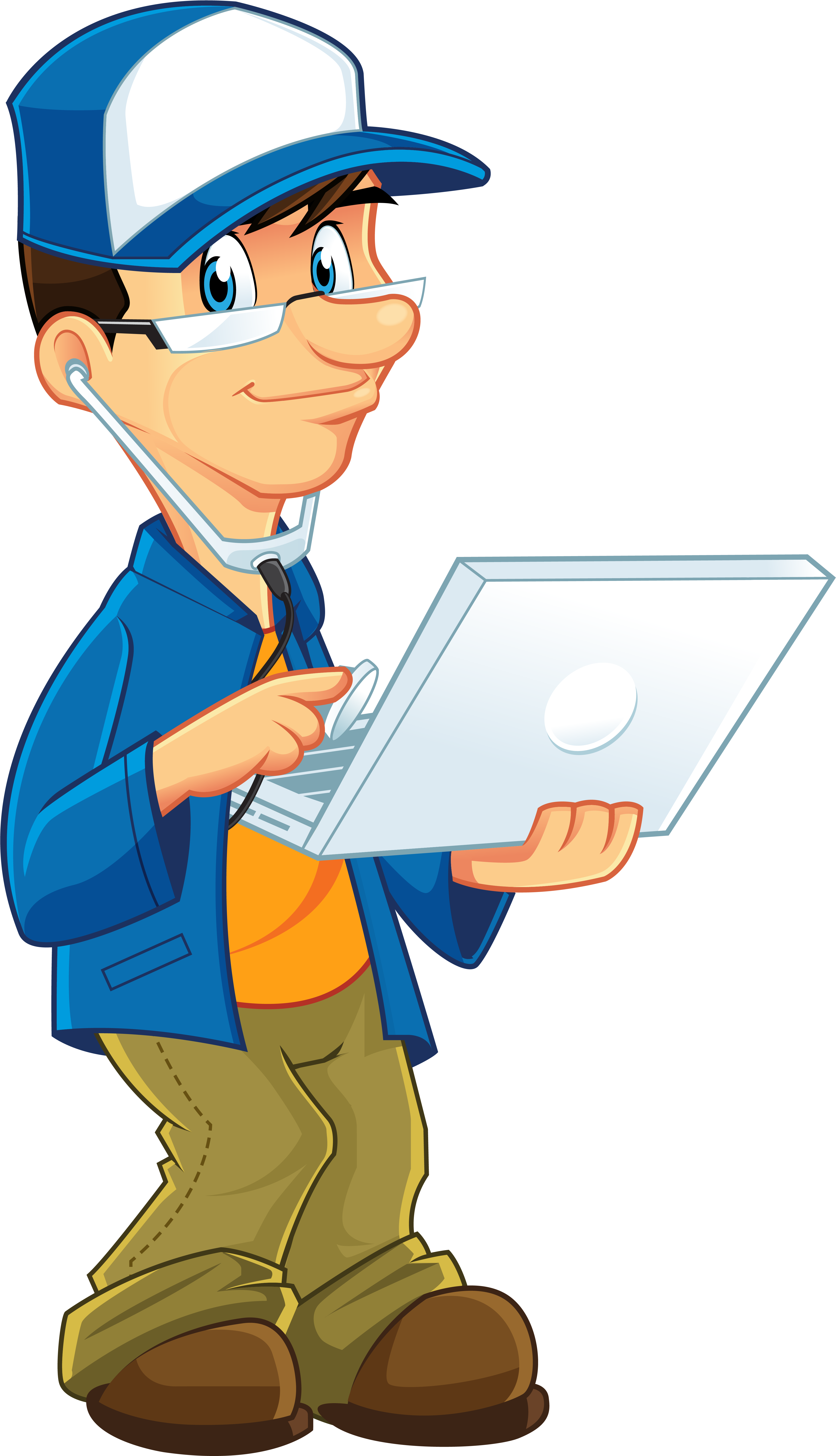 Computer Maintenance Personnel - Medical Cartoon Characters Png (5000x7217)