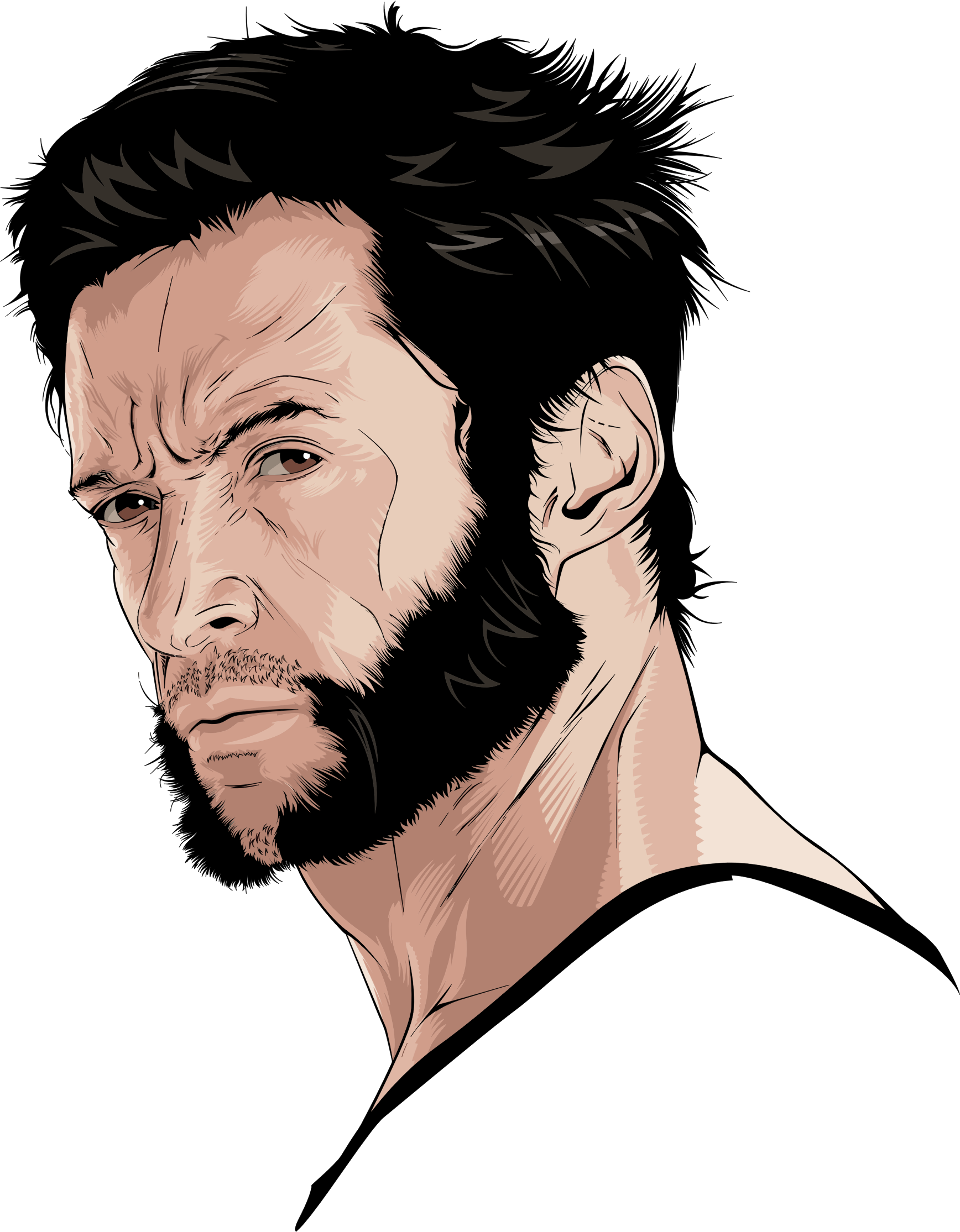 Big Image - Wolverine Hugh Jackman Sketch (1736x2229)