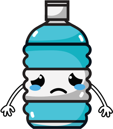 Sad And Tender Bottle Water Kawaii - Sad Plastic Water Bottle (550x550)