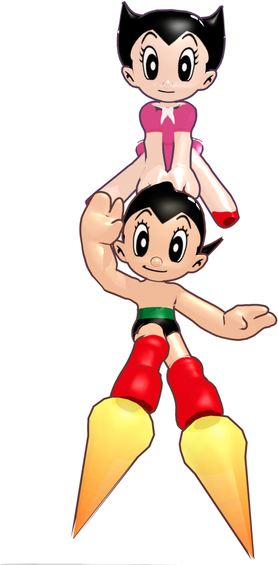 Mmd Astro Boy Dash Uran 3d Model Dl1 - Astro Boy And Uran (692x1153)
