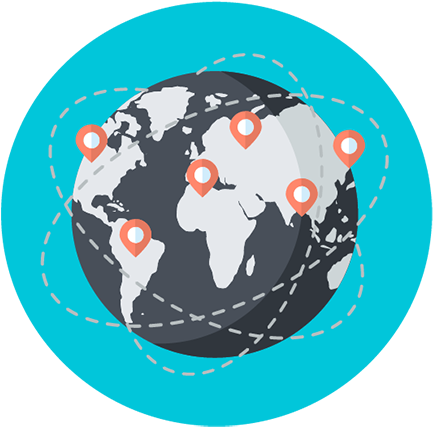 We Are Global - World Map Travel Poster (512x512)