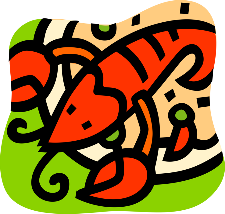 Vector Illustration Of Clawed Lobster Shellfish Seafood - Clip Art (738x700)
