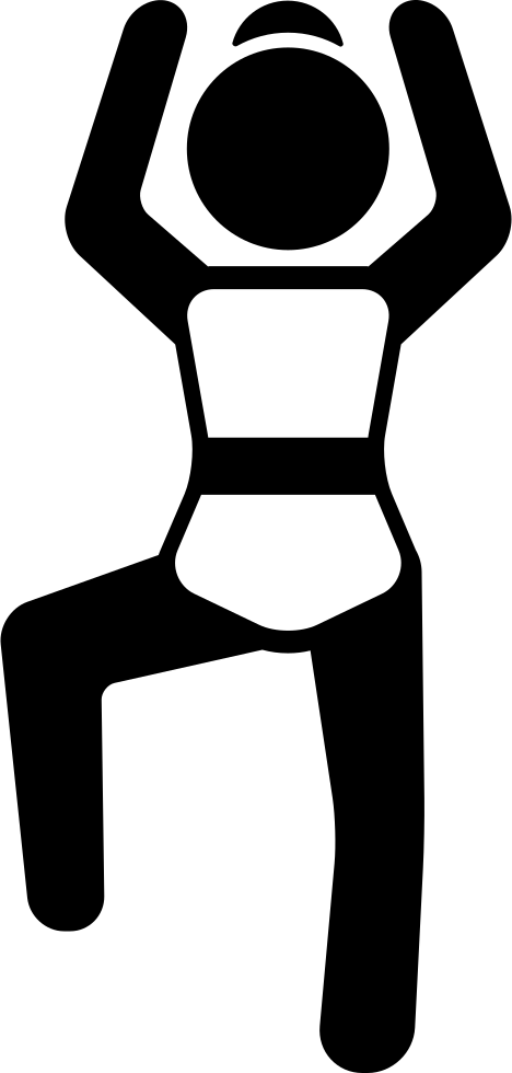 Woman Flexing Arms And One Leg Svg Png Icon Free Download - Human Leg (468x980)
