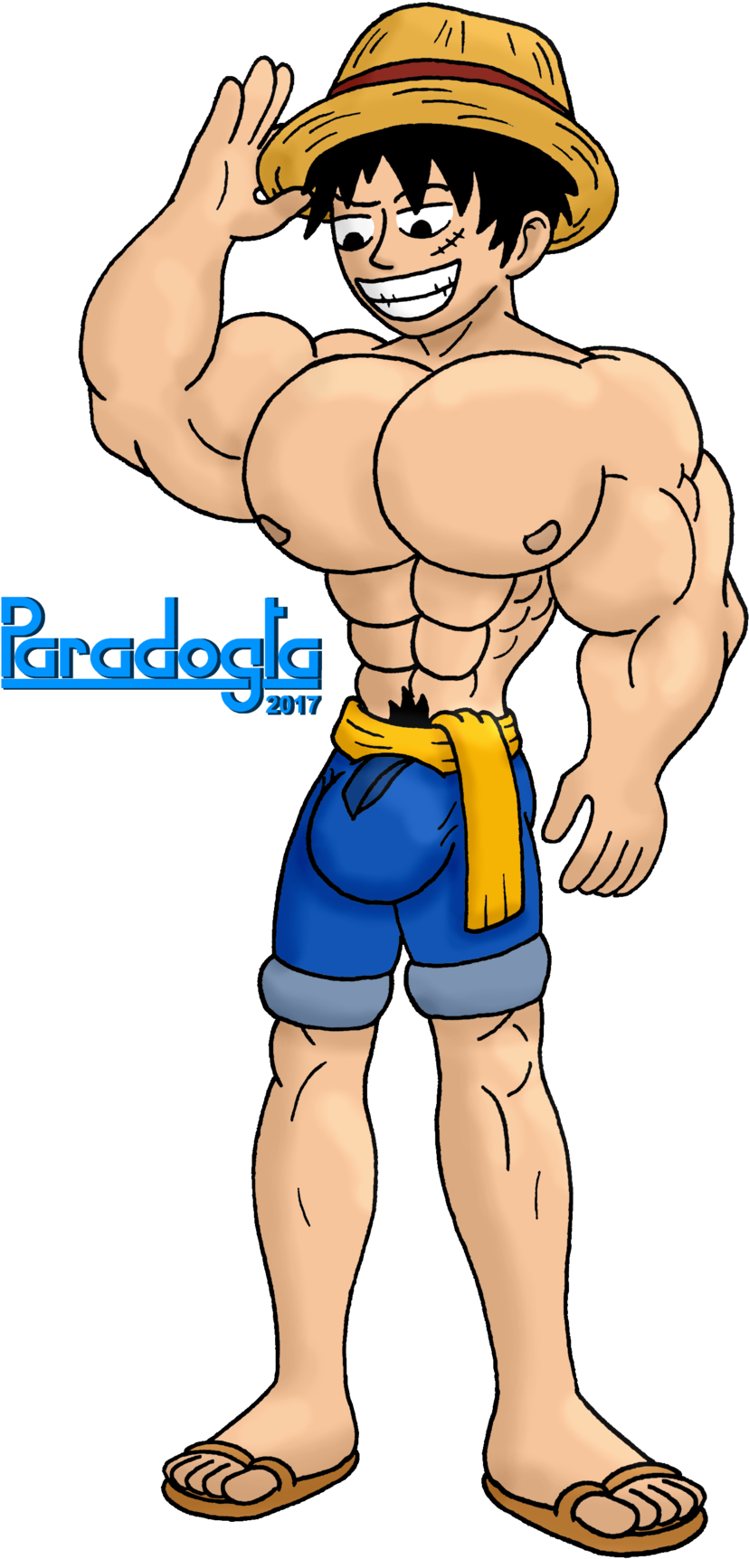 Paradogta 48 24 Muscle Luffy By Paradogta - Muscle Luffy (1024x1820)