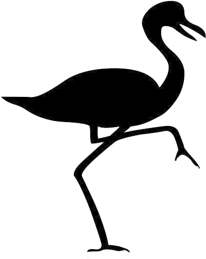 Flying Stork Png, Flamingo Silhouette Png - Png Silhouette (437x554)
