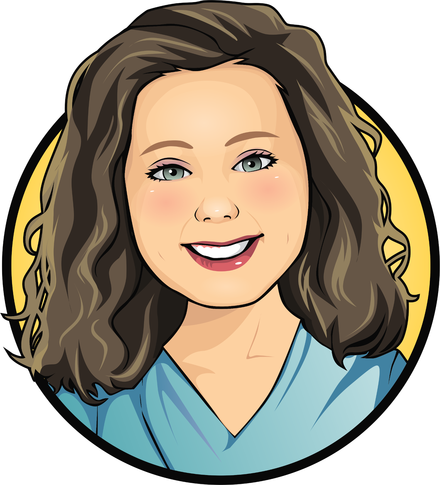 Gayle Illustrated Headshot Highres - Clipart Woman Headshot (1500x1652)