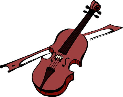 Violin Instrument Bow Music Strings Classi - Violin Clipart (428x340)