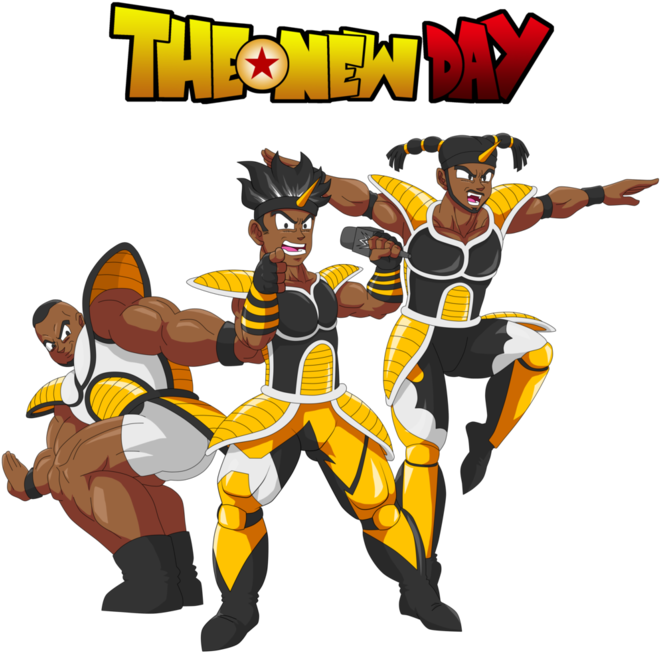 Wrestlemania 32 Cartoon Fictional Character - New Day Saiyan Armor (680x691)