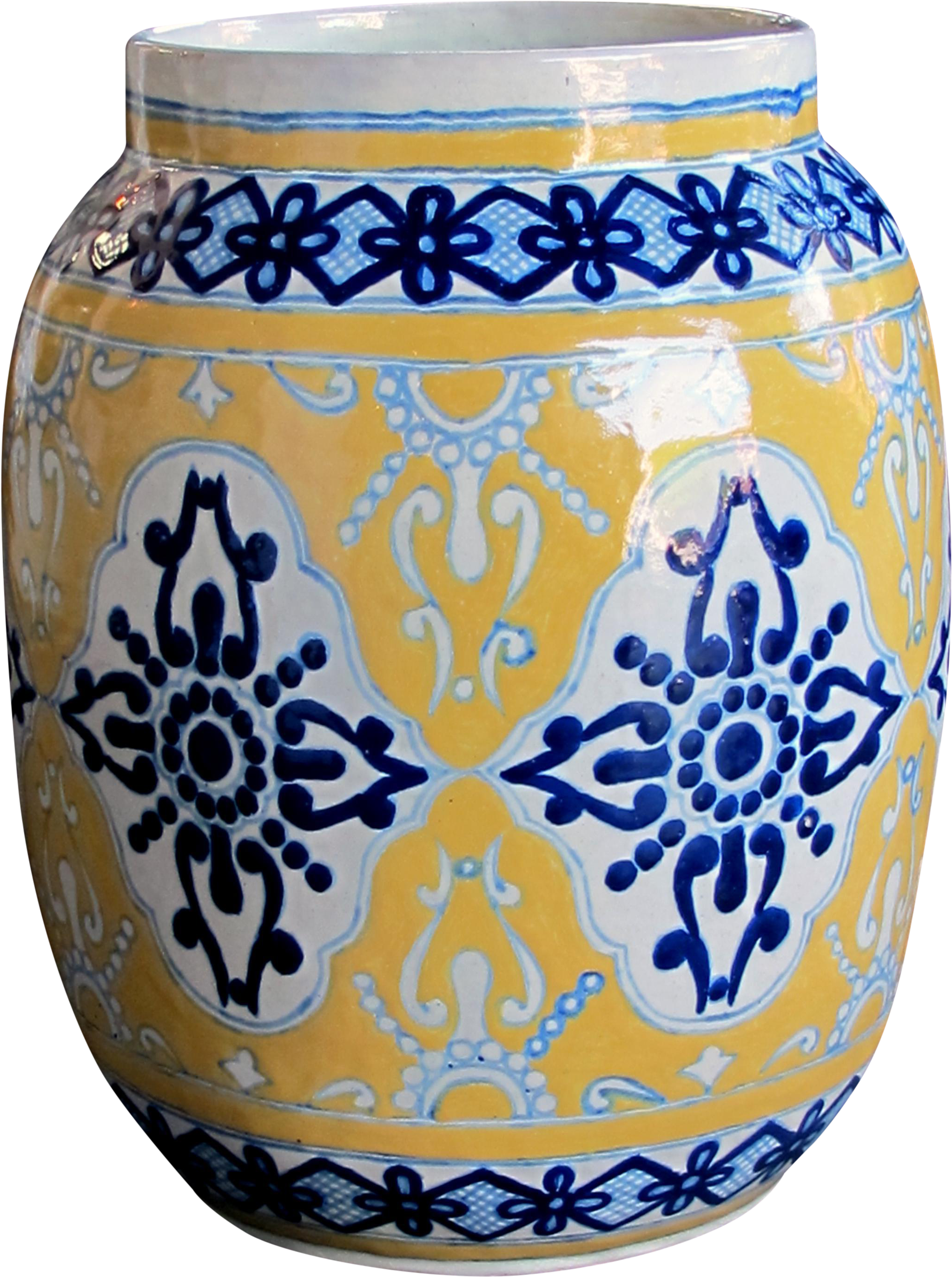 Superb Large & Good Quality Mexican Mustard Glazed - Cobalt Blue (2274x3051)