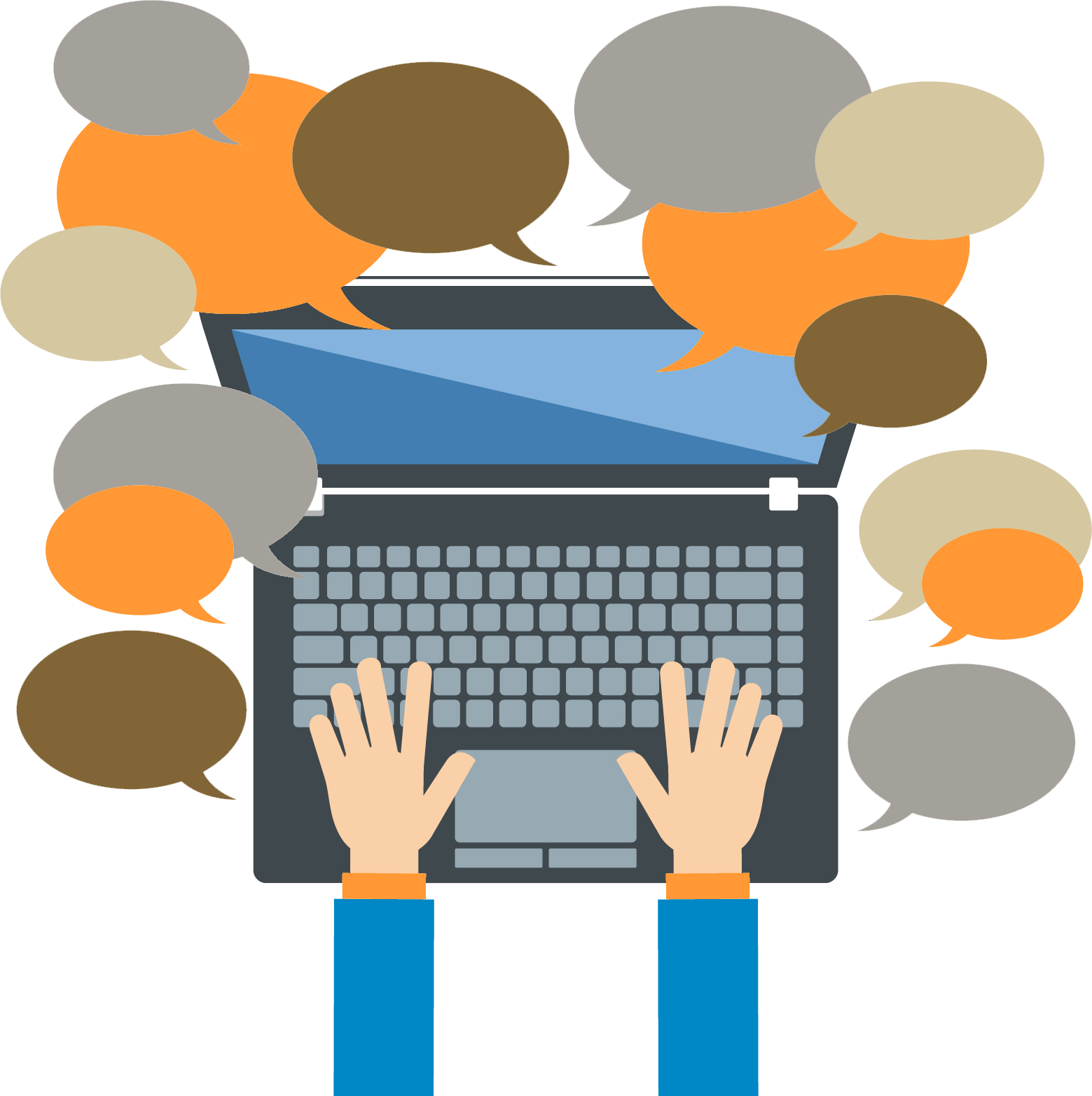 Social Media Customer Service - Social Media Illustration Png (1559x1564)