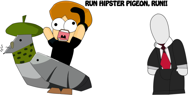 Pewdie In The Hipster Pigeon - Cartoon (900x675)