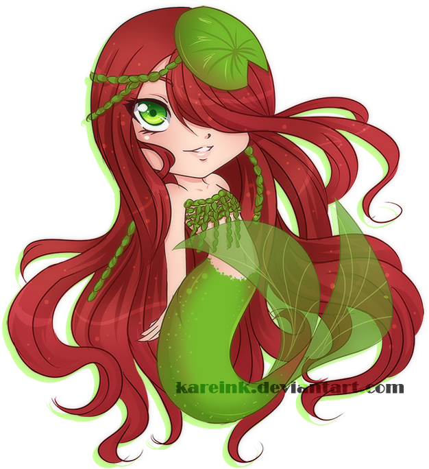 Lily Pad Mermaid By Kareink - Cartoon (650x696)