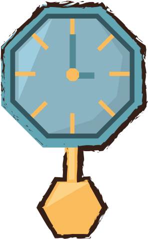 Clock With Pendulum Color Sketch - Clock (550x550)