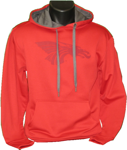 Poly Fleece Hoodie, Comes In Red Or Black With Gray - Hoodie (560x543)