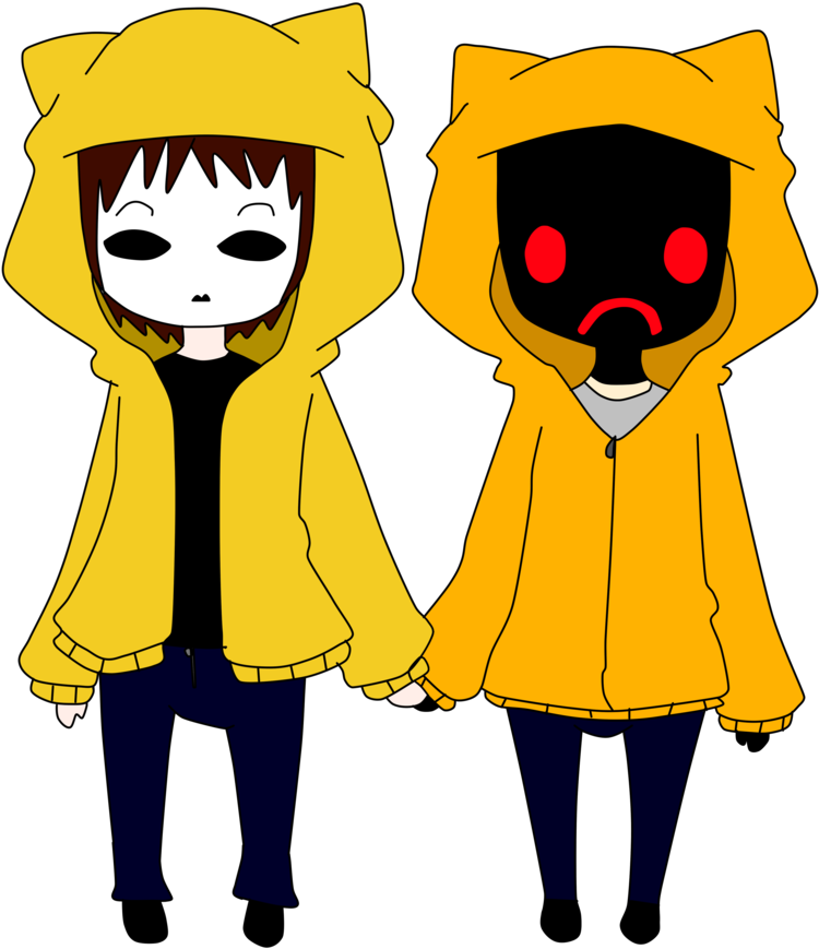 Neko Hoodie And Masky By Askmaskykun - Masky And Hoodie Neko (752x1063)