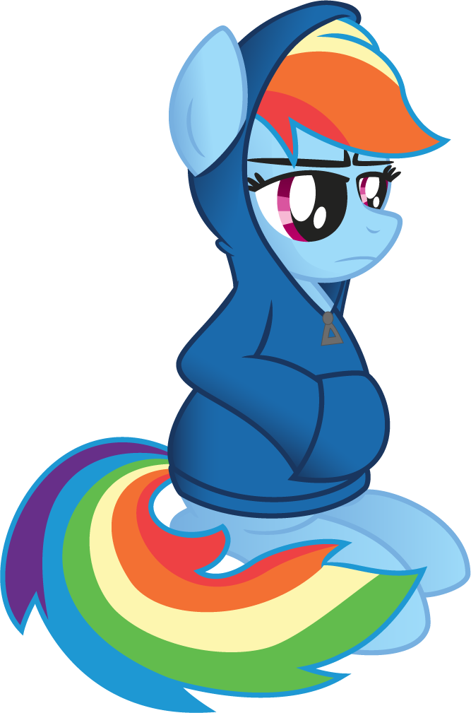 Rainbow Dash In A Hoodie Redux By Artwork-tee - Rainbow Dash In Hoodie (667x1009)