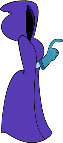The Mysterious Hooded Woman - Cartoon (480x480)