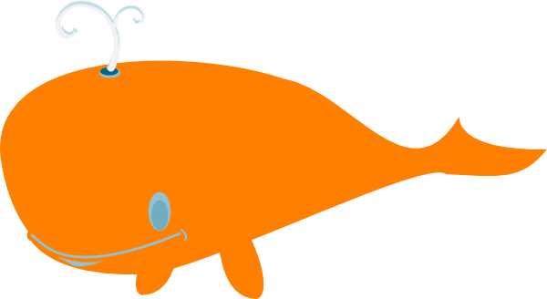 Whaling - Clipart - Orange Whale Clipart (600x328)
