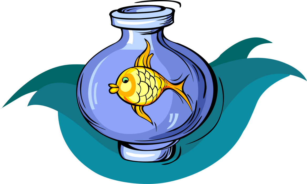 Vector Illustration Of Goldfish Tropical Fish In Fish - Illustration (1167x700)