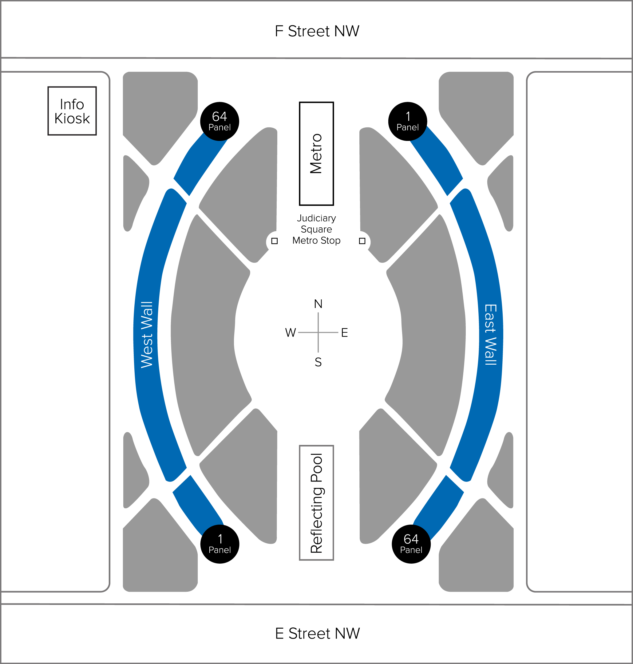 Map Of The National Law Enforcement Officers Memorial - Diagram (2059x2158)