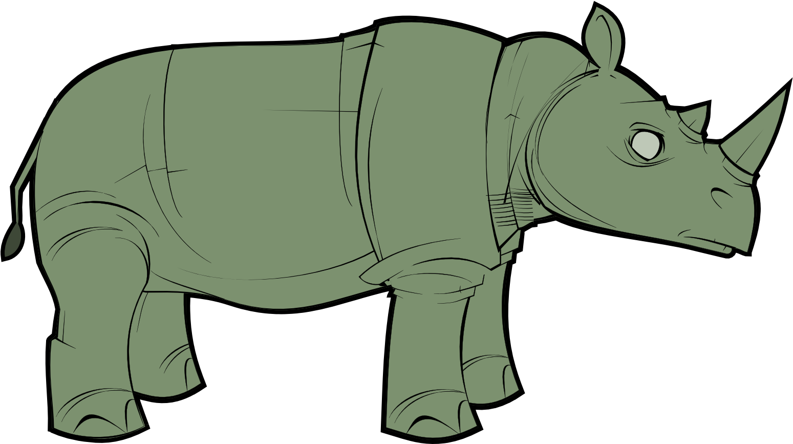 Other Popular Clip Arts - Green Rhinoceros (1577x895)