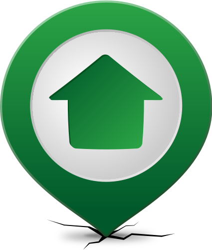 Location Map Pin Home Green - Google Map Icon Home (425x500)