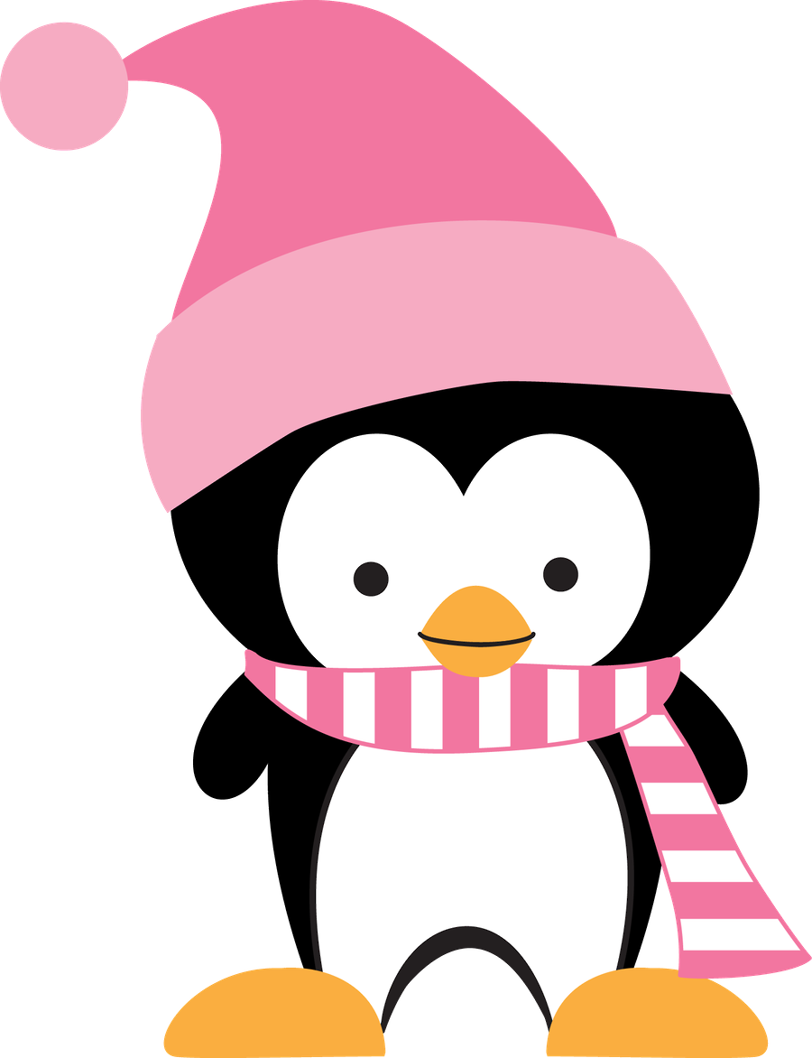 Say Hello - Pink Penguin Clip Art (900x1172)