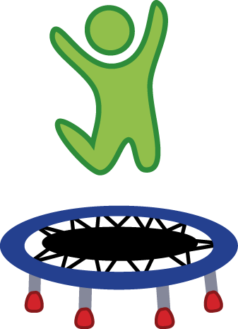 Collection Clipart Trampoline Png - Jumping On A Trampoline (337x465)