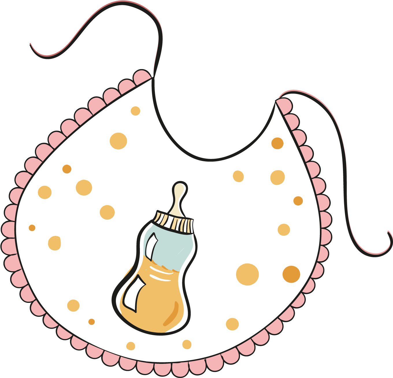 Cartoon Bib Child Clip Art - Cartoon Bib Child Clip Art (1500x1500)