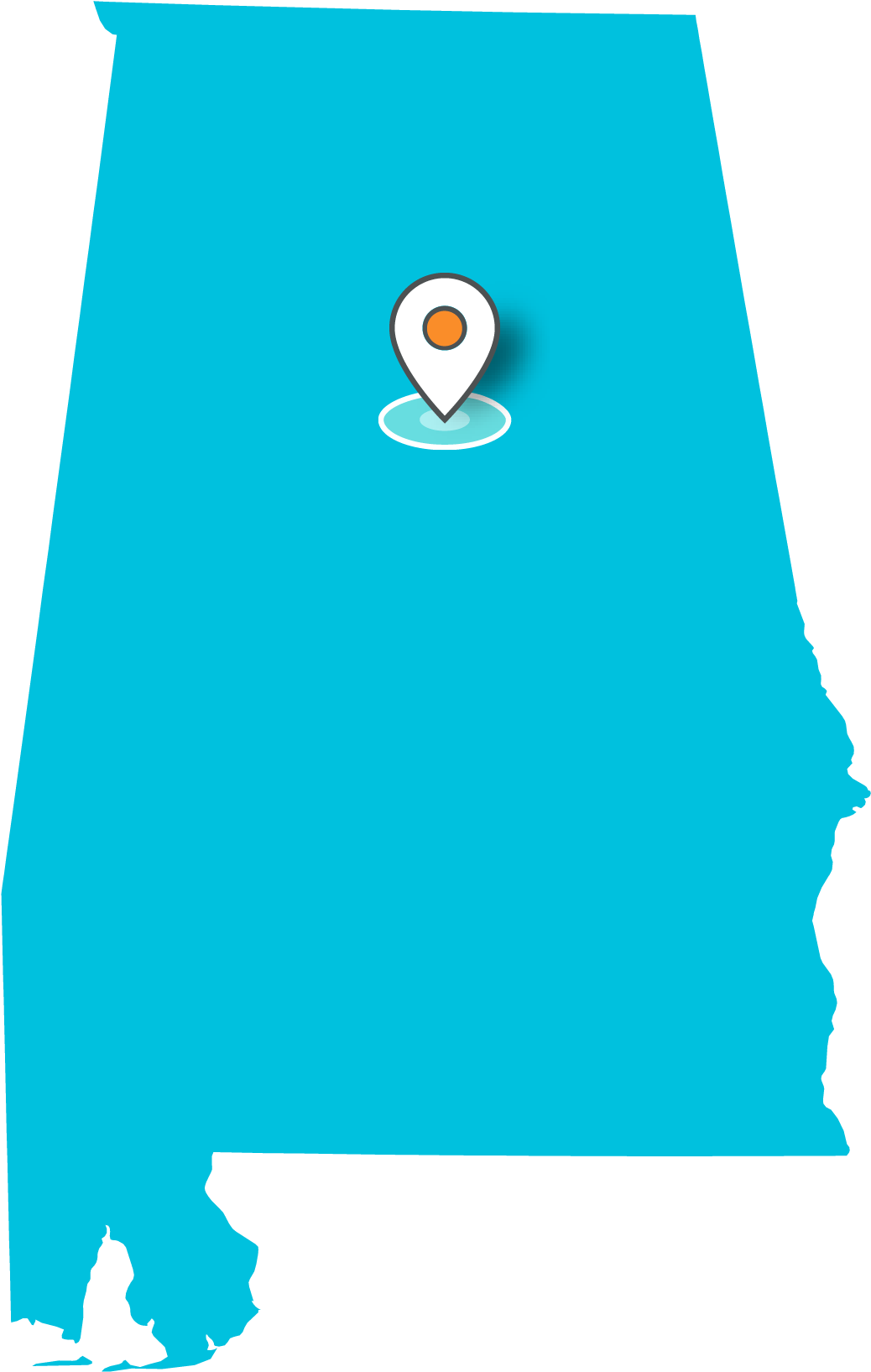 Map Of Teklinks' Birmingham, Alabama Office - Physical Map Of Alabama (1071x1692)