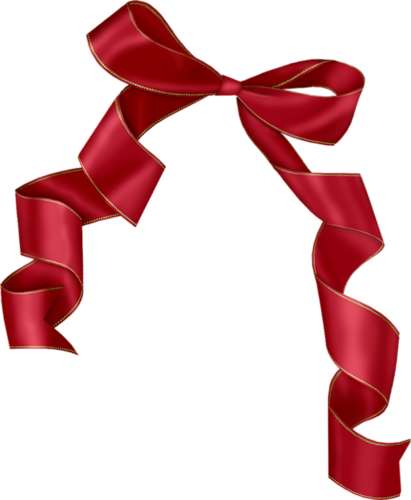 Скрап - Красный Бант На Прозрачном Фоне (411x500)