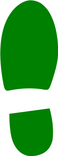 Green Left Shoe Footprint Icon - Transparent Green Shoe Print (512x512)