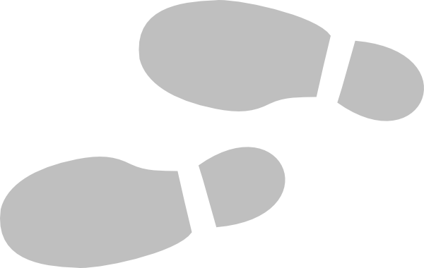 Shoe Print Clip Art - Gray Shoe Print Clipart (600x380)