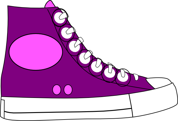 8 Lace Up Sports Shoe Clip Art At Clker Com Vector - Clip Art Purple Shoes (600x409)