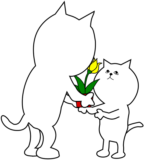 Gift, Inheritance, Parent Child, Cat, Cartoon - Inheritance (720x720)