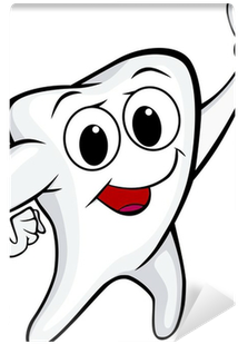 Happy Smiling Tooth Cartoon Mascot Character Wall Mural - Cartoon (400x400)