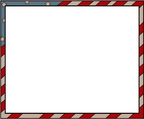 Americana - Clipart - Powerpoint American Flag Border Background (569x469)