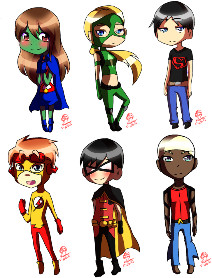 Yj Chibi Commission By Trina-draws - Chibi Young Justice Png (777x1028)