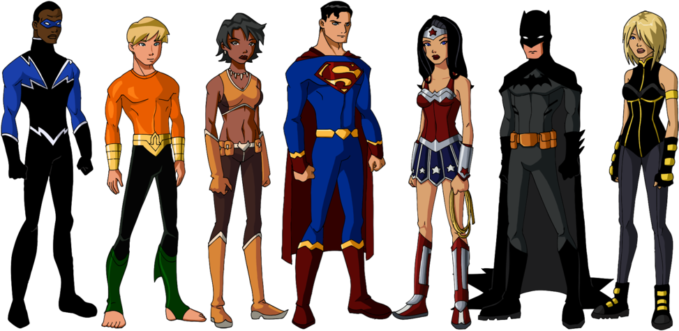 Justice Teens By Glee-chan - Justice League From Young Justice (1024x503)