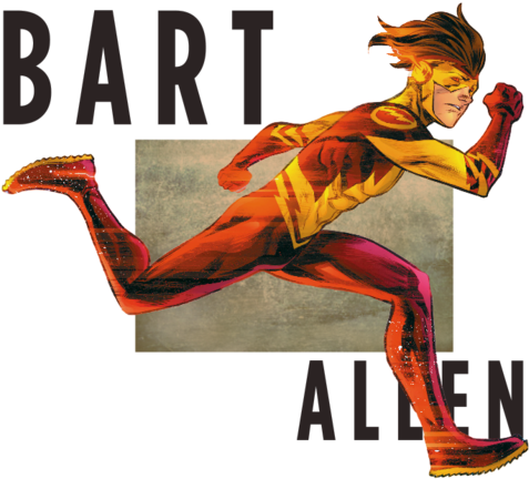 Back In A Flash - Bart And Carol Dc Comics (500x450)
