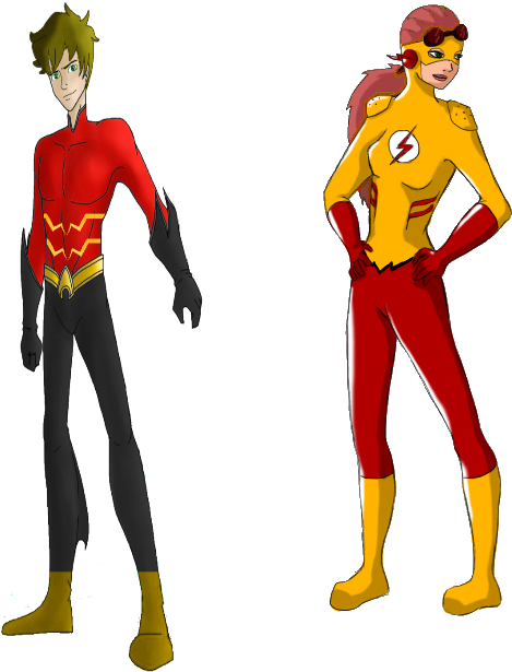 Kid Flash And Aqualad By Madfacedkid - Cartoon (709x751)